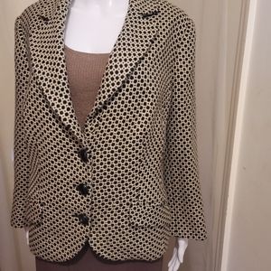 VINTAGE Black and Tan Wool Blend Jacket sz 18w